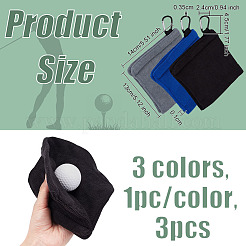 3Pcs 3 Colors Polyester Fibre Golf Wipe Towel&nbsp;AJEW-OC0005-36A
