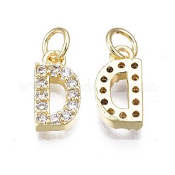 Brass Micro Pave Clear Cubic Zirconia Charms&nbsp;KK-N241-001-NR