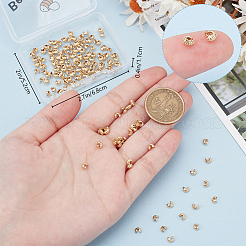 200Pcs Brass Crimp Beads Covers&nbsp;FIND-BBC0003-63