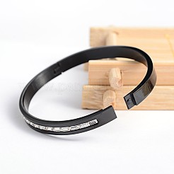 304 Stainless Steel Rhinestone Bangles&nbsp;BJEW-H0003-15B