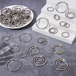 100Pcs 5 Styles Iron Linking Ring&nbsp;IFIN-GO0001-04