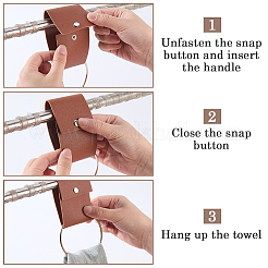6Pcs 3 Colors PU Leather Towel Hook&nbsp;AJEW-CL0003-35