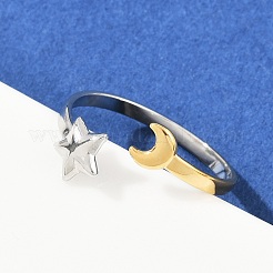 304 Stainless Steel Cuff Rings for Women&nbsp;RJEW-B133-05B