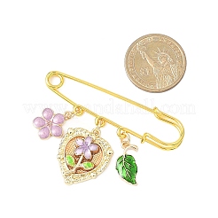 3Pcs Flower Alloy Enamel Charm Kilt Pins&nbsp;JEWB-BR00198