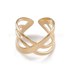 Ion Plating(IP) 304 Stainless Steel Cuff Rings&nbsp;RJEW-G285-37G