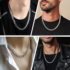 1Pc 304 Stainless Steel Cuban Link Chain Necklaces for Men Women&nbsp;NJEW-SP0001-23D