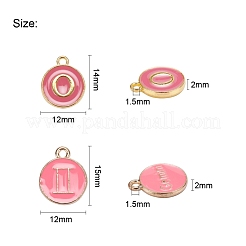 2 Sets 2 Styles Golden Plated Alloy Enamel Charms&nbsp;ENAM-YW0001-28E