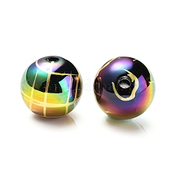 UV Plating Rainbow Iridescent Acrylic Beads&nbsp;PACR-E001-02E