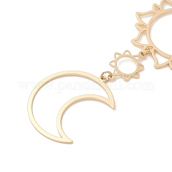 Sun & Moon Alloy Pendant Necklace & Asymmetrical Hoop Earring Sets&nbsp;FS-WG43B09-01