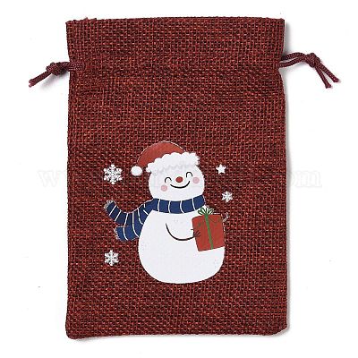 Christmas Theme Jute Cloth Storage Bags&nbsp;ABAG-F010-01A-02-1