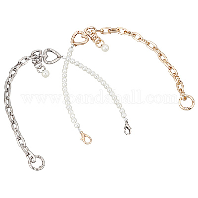2Pcs 2 Colors ABS Imitation Pearl Bag Chain&nbsp;FIND-WR0004-49-1