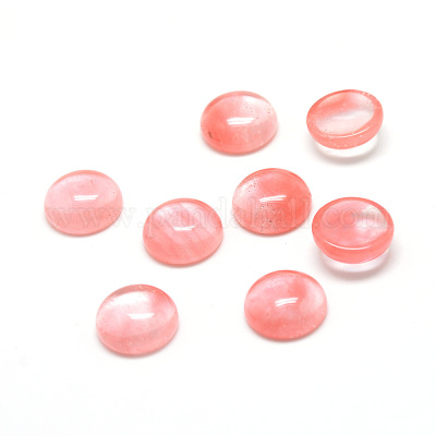 Cherry Quartz Glass Cabochons&nbsp;G-T020-16mm-10-1