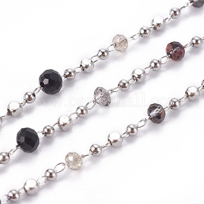 Handmade Glass Beaded Chains&nbsp;CHC-K007-G04-P-1