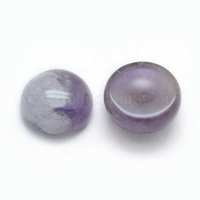 Natural Amethyst Cabochons&nbsp;G-P393-R14-8MM-1