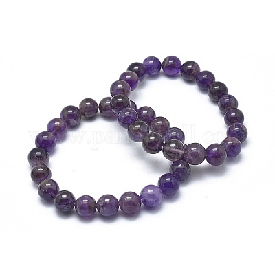 Natural Amethyst Bead Stretch Bracelets&nbsp;BJEW-K212-B-034-1
