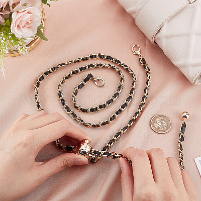 Wholesale Braided Imitation Leather Iron Chain Bag Handles
