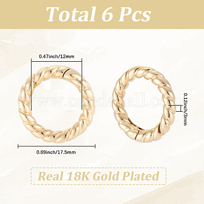 6Pcs Brass Spring Gate Clasps&nbsp;FIND-SC0020-67A-1