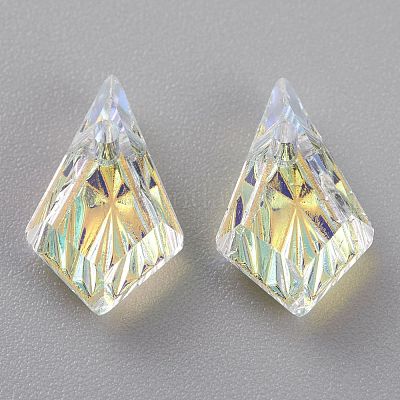 Embossed Glass Rhinestone Pendants&nbsp;GLAA-J101-01A-001AB-1
