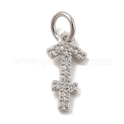 Brass Micro Pave Cubic Zirconia Charms&nbsp;KK-E077-02P-07-1