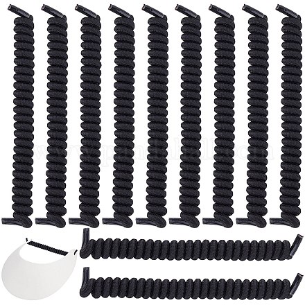 8 Pairs Polyester Curly No Tie Spring Shoelaces&nbsp;AJEW-CP0010-32B-1