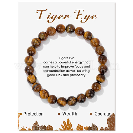 Synthetic Tiger Eye Beaded Stretch Bracelets PW-WG7FE75-18-1-1