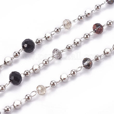 Handmade Glass Beaded Chains CHC-K007-G04-P-1
