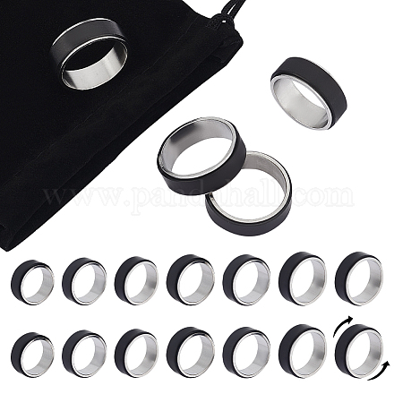 Wholesale 14Pcs 7 Size 304 Stainless Steel Plain Rotating Finger Rings ...