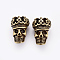 Brass Beads, Skull, Antique Bronze, 20x13x11mm, Hole: 5mm