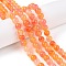 Dyed Natural White Jade Beads Strands, Two Tone, Round, Light Salmon, 8x8mm, Hole: 0.9mm, about 47~48pcs/strand, 15.16~15.72''(38.5~39.3cm)