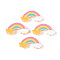Resin Cabochons, Rainbow, Colorful, 12.5x24.5x5.5mm