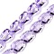 Electroplate Glass Beads Strands, Faceted, Stone, Lilac, 15.5~16x12x9mm, Hole: 1.4mm, about 39~40pcs/strand, 22.99~24.65 inch(58.4~62.6cm)