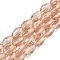 Transparent Glass Beads Strands, Faceted, Oval, PeachPuff, 8x5.5mm, Hole: 1mm, about 68~70pcs/strand, 20.07~20.86 inch(51~53cm)