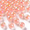 Transparent Acrylic Beads, Bead in Bead, AB Color, Round, Salmon, 9.5x9mm, Hole: 2mm