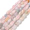Natural Morganite Beads Strands, Tumbled Stone, Nuggets, 6.2~12x6~6.6x5~5.6mm, Hole: 1mm, about 46~47pcs/strand, 15.51''(39.4cm)