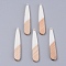 Resin & Walnut Wood Pendants, Teardrop, White, 44x7.5x3mm, Hole: 1.2mm