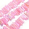 Electroplated Natural Quartz Crystal Beads Strands, Dyed, Nuggets, Rainbow Plated, 20~39x5~12mm, Hole: 1~1.5mm, about 15.7 inch(40cm).