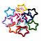 Spray Painted Iron Key Snap Hook Clasps for Keychains, Star, Mixed Color, 33.5x35x3mm, Inner Diameter: 22.5x27mm