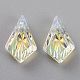Embossed Glass Rhinestone Pendants&nbsp;GLAA-J101-01A-001AB-2