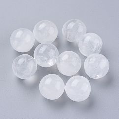 Natural Quartz Crystal Beads, Rock Crystal Beads, Gemstone Sphere, No Hole/Undrilled, Round, 17.5~18mm
