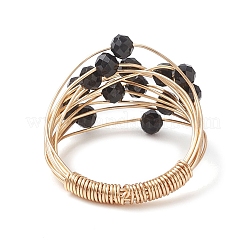 Natural Black Tourmaline Finger Rings&nbsp;RJEW-TA00221-04