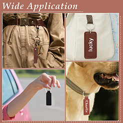 30Pcs Rectangle PU Leather Keychains&nbsp;HJEW-PH0002-11