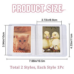 2 Books 2 Colors 3 Inch PVC Mini Love Heart Hollow Photocard Holder Book&nbsp;AJEW-CP0005-84