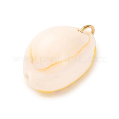 Printed Natural Cowrie Shell Pendants&nbsp;STAS-Z168-03G-04