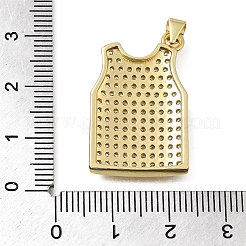 Brass Micro Pave Clear Cubic Zirconia Pendants&nbsp;CU-CBA108A-10G