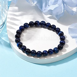 Natural Lapis Lazuli Beaded Stretch Bracelets for Women Men&nbsp;BJEW-JB11098