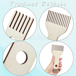 4Pcs Plywood Wooden Yarn Comb&nbsp;TOOL-CY0001-04