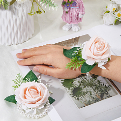 6Pcs Cloth Artificial Flower Wrist Corsages&nbsp;DIY-FH0010-65