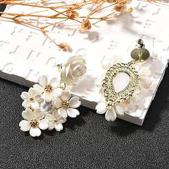 Alloy & 925 Sterling Silver & Acrylic Dangle Stud Earrings&nbsp;EJEW-Q013-08A