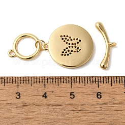 Brass Micro Pave Clear Cubic Zirconia Toggle Clasps&nbsp;KK-N254-92G