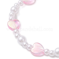 2pCS ABS Plastic Imitation Pearl & Acrylic Beads Stretch Bracelets for Girl&nbsp;BJEW-JB12947
